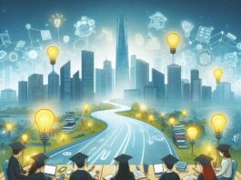 Aquí, vemos un camino ascendente que simboliza el viaje hacia el éxito empresarial. Las etapas incluyen la creatividad, la toma de decisiones, la resolución de problemas y la pasión ardiente. Enseñar estas habilidades desde temprana edad empodera a los jóvenes para convertirse en futuros emprendedores y que tengan un espíritu emprendedor.